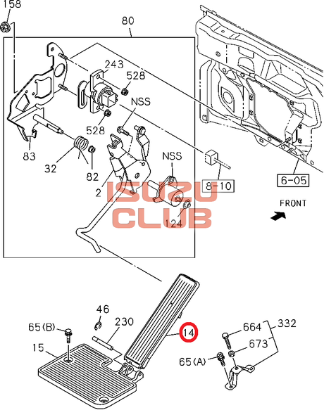 Схема Накладка педали акселератора (газа) ISUZU FVR34/FSR90/NQR75/71 =Isuzu Original= *8978591010*