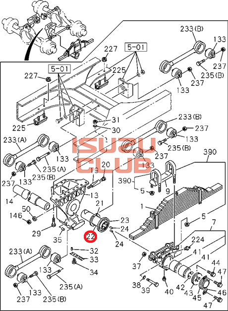 Схема Ось (вал) балансира ISUZU CYZ52/CYZ51 =Isuzu Original= *8979165540*