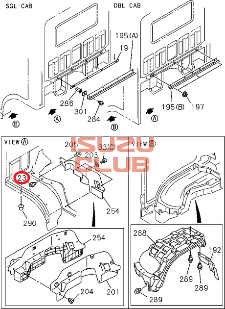 Схема Клипса крепления подкрылка N-серии =Isuzu Original= *8979978320*