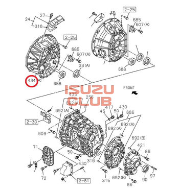 Фотография Корпус КПП (колокол) FSR34 двигатель 6НК1=Isuzu Original= *8980045063*