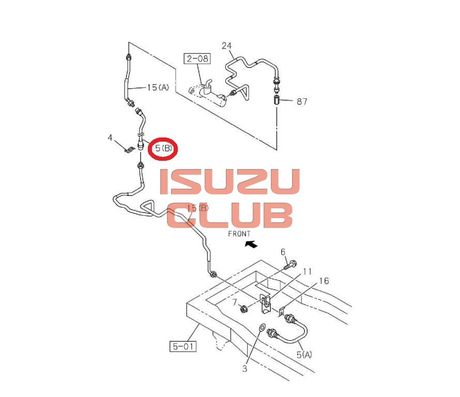 Схема Шланг сцепления под кабиной 4HK1/4HG1/4JB1 NQR75/71/NKR55 =Isuzu Original= *8980906550*