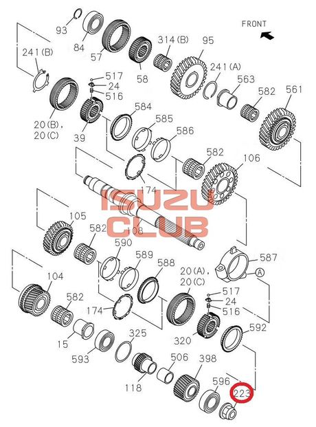 Схема Гайка промвала КПП MZW6P ISUZU FSR90 =Isuzu Original= *8980058940*