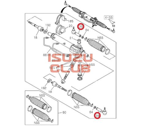 Схема Наконечник рулевой тяги ISUZU NLR85 =Isuzu Original=*8980088380*