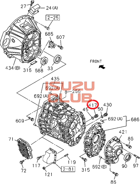 Схема Пробка картера редуктора/картера КПП заливная M20X10.5 =Isuzu Original= *8980093330*