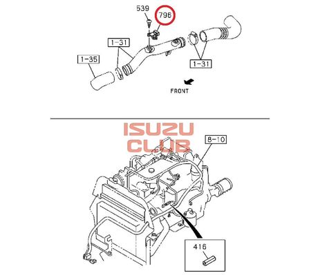 Схема Датчик давления воздуха на впускном коллекторе N-F сирии =Isuzu Original= *8980094180*