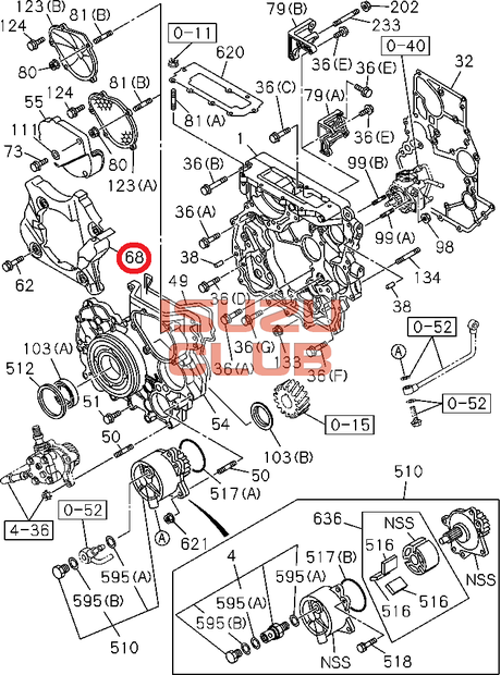 Схема Виброгаситель ДВС ISUZU NMR85/NLR85 4JJ1-T =Isuzu Original= *8982452260*