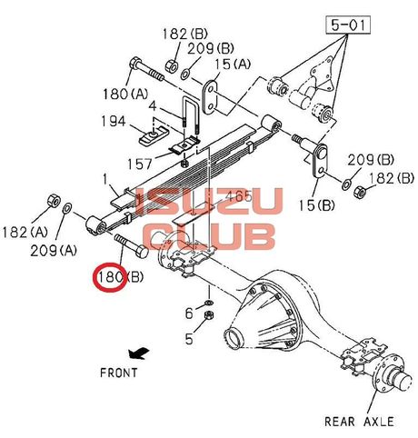 Схема Палец задней рессоры (болт) М18х130 ISUZU N-серии =Isuzu Original= *8980114880*
