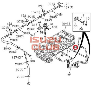 Фотография Трубка топливная форсунки №3 4JJ1 ISUZU =Isuzu Original= *8980116080*