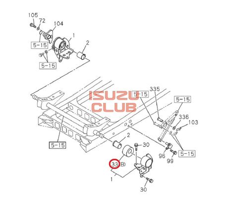 Схема Сайлентблок кабины передней опоры FSR34/FRS90 =Isuzu Original= *8980139322*