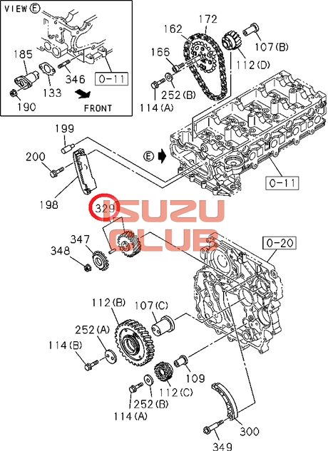 Схема Шестерня ТНВД двигатель ISUZU 4JJ1 (Z=44) =Isuzu Original= *8980175391*