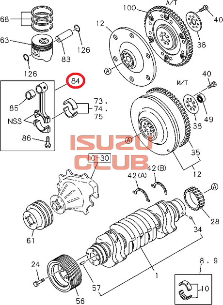 Схема Шатун двигателя ISUZU/HITACHI 4HK1/6HK1 =Isuzu Original= *8980184253*