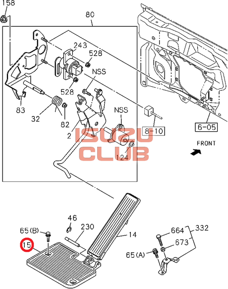 Схема Площадка педали газа ISUZU FVR34/FSR90 =Isuzu Original= *8980222592*