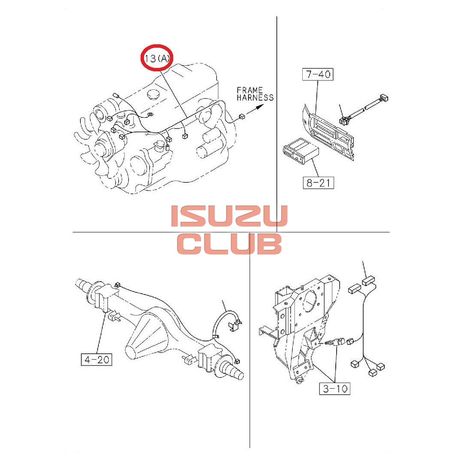 Схема Жгут проводов двигателя 4HK1-T ISUZU NQR75 =Isuzu Original= *8980237080*