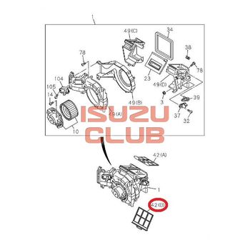 Фотография Фильтр салона ISUZU N-F серия (элемент B) =Isuzu Original= *8980250061*