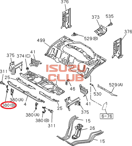 Схема Кронштейн фары правой ISUZU NPR75/NQR90/NLR/NMR =Isuzu Original= *8980292880*