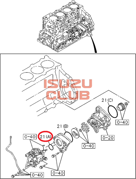 Схема Прокладка ТНВД ISUZU 4HK1/6HK1 (малая) =Isuzu Original= *8980318440*