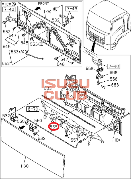 Схема Трос капота FVR34 =Isuzu Original= *8980365742*