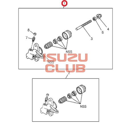 Схема Цилиндр сцепления рабочий ISUZU NPR75/NQR90/NLR/NMR85 =Isuzu Original= *8980400431*
