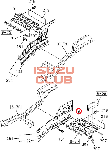 Схема Подкрылок кабины верхний левый ISUZU FVR34 =Isuzu Original= *8980401202*