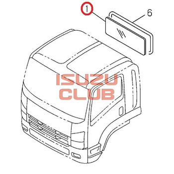 Фотография Стекло задней стенки кабины ISUZU FSR90/FVR34 =Isuzu Original= *8980416650*