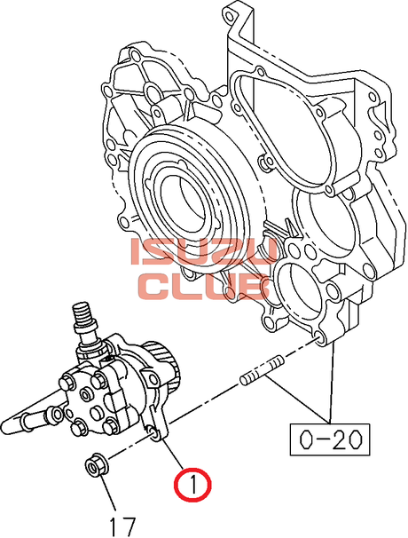 Схема  Насос ГУР NMR85 =Isuzu Original= *8980432054*
