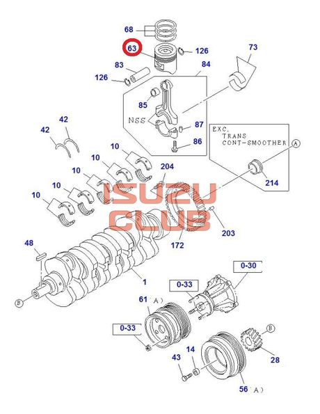 Схема Поршень (группа С) двигателя 4JJ1 ISUZU NMR85/NLR85 =Isuzu Original= *8980437050*