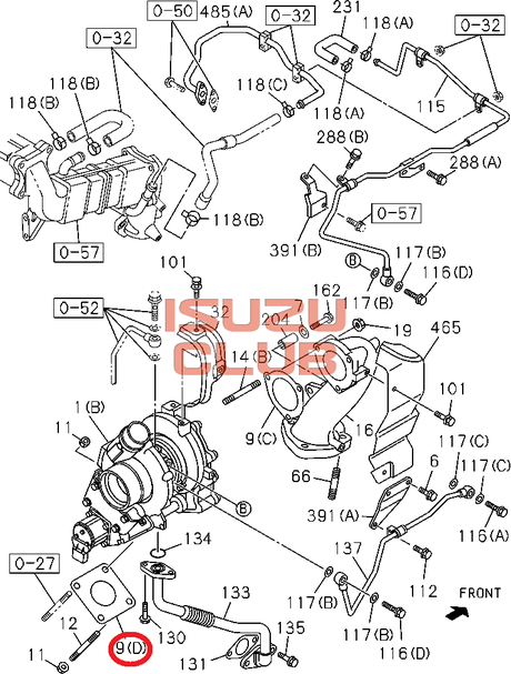 Схема Прокладка турбины выпускная 4HK1 (E4) FSR90/NPR75/NQR90 =Isuzu Original= *8980462410*