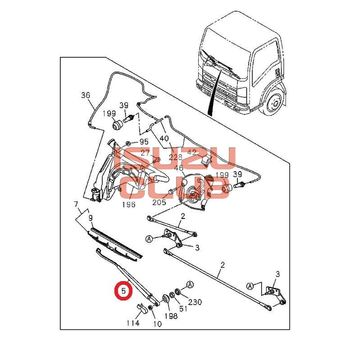 Фотография Рычаг (поводок) стеклоочистителя левый ISUZU NLR/NMR85 =Isuzu Original= *8980537860*