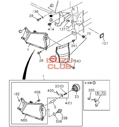 Схема Указатель поворотов правый ISUZU NQR71/NQR75/NKR55 =Isuzu Original= *8980539400*