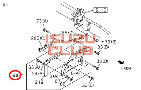 Схема Брызговик передний правый NLR85/NMR85 =Isuzu Original= *8980554554*