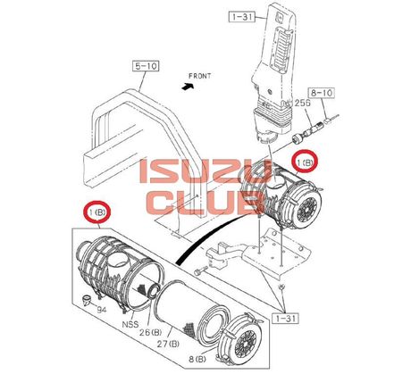 Схема Корпус воздушного фильтра 6HK1 ISUZU FVR34 =Isuzu Original= *8980576663*