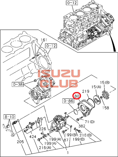 Схема Кронштейн крепления ТНВД ISUZU NQR90/FSR90 =Isuzu Original= *8980616990*