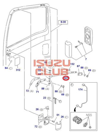 Фотография Кронштейн наружного зеркала верхний правый ISUZU FVR34/FSR90/NQR90/NLR85/NMR85/NPR75 =Isuzu Original= *8980637842*