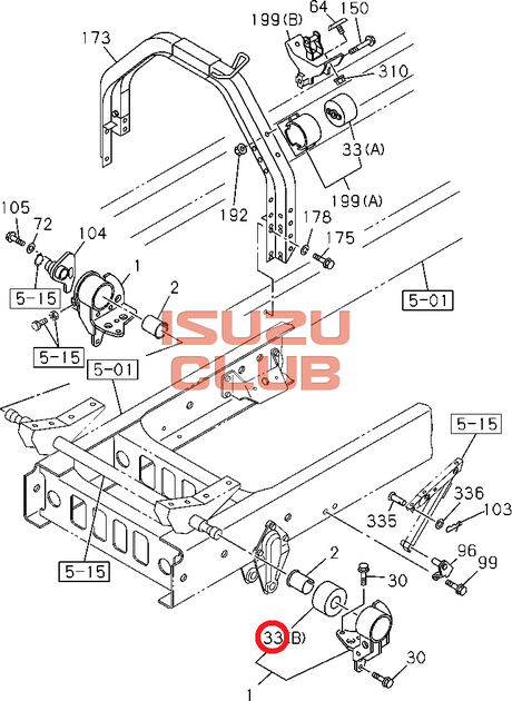 Схема Сайлентблок торсиона кабины ISUZU FVR34 =Isuzu Original= *8980659430*