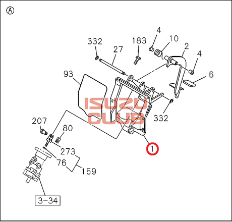 Схема Кронштейн педали тормоза ISUZU FVR34 =Isuzu Original= *8980719721*