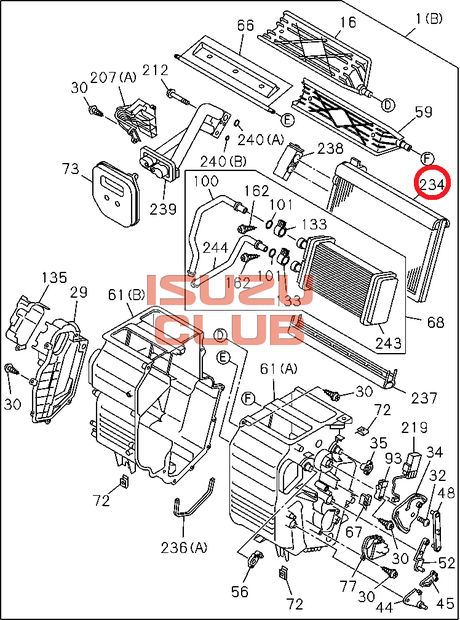 Схема Испаритель кондиционера ISUZU N-F серии =Isuzu Original= *8980741201*