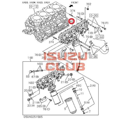 Схема Прокладка корпуса маслоохладителя 4JJ1 =Isuzu Original= *8980747460*
