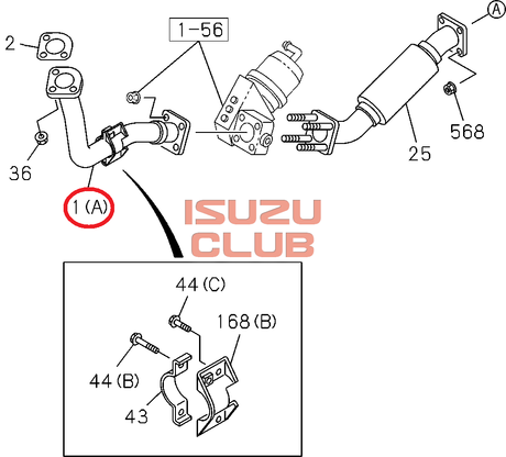 Схема Приемная труба глушителя NLR85/NMR85 =Isuzu Original= *8980759660*