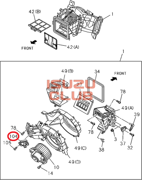 Схема Резистор отопителя салона ISUZU N/F-серии =Isuzu Original= *8980774180*