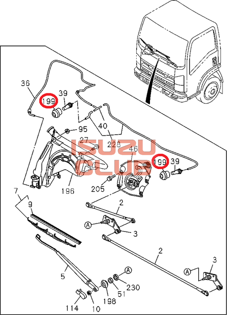 Схема Колпачок форсунки стеклоомывателя NLR85/NMR85/NPR75/NQR90 =Isuzu Original= *8980790300*