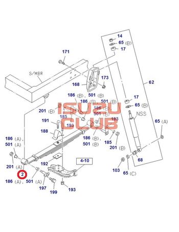 Фотография Рессора передняя левая в сборе ISUZU NMR85 =Isuzu Original= *8980798810*