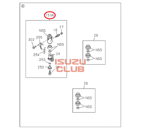 Схема Цилиндр тормозной передний левый без прокачки ISUZU NMR85 =Isuzu Original= *8980813250*