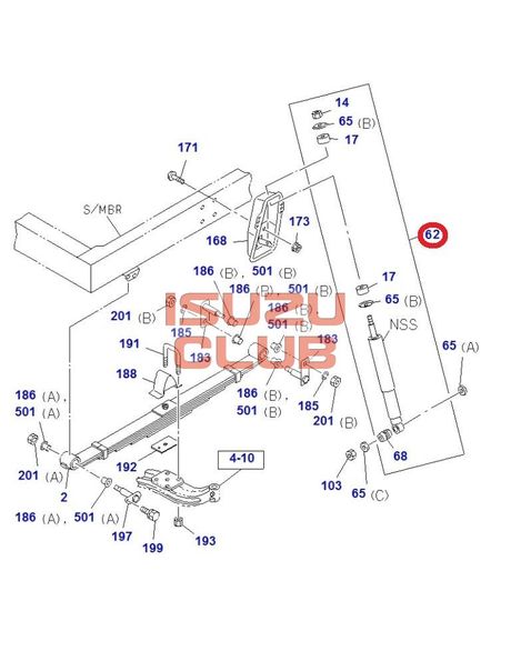 Схема Амортизатор передний ISUZU NMR85 =Isuzu Original= *8983810010*