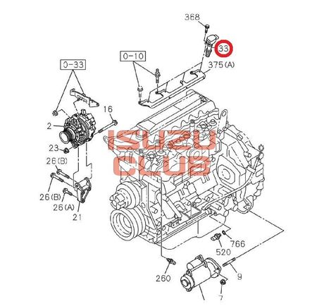 Схема Катушка зажигания двигатель 4HV1 =Isuzu Original= *8980895960*