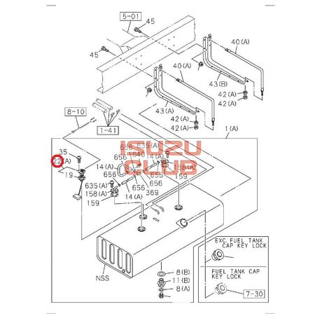 Схема Датчик уровня топлива в баке ISUZU FSR90 =Isuzu Original= *8980993190*