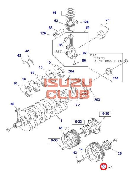 Схема Шкив коленвала NMR85/NLR85 4JJ1-T (3 ремня 1 болтов) =Isuzu Original= *8981010130*