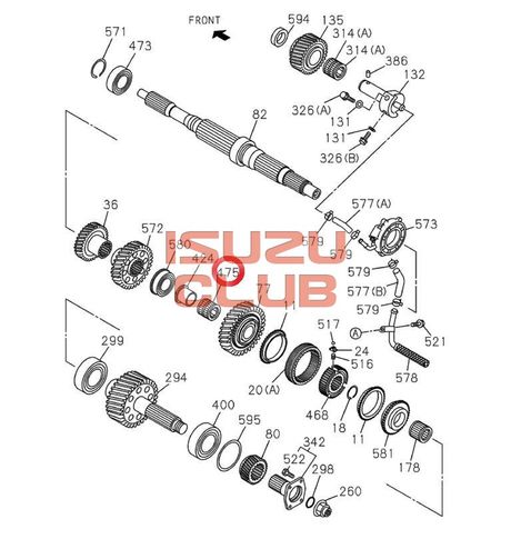 Схема Подшипник игольчатый КПП MZW6P FSR90/FSR34 =Isuzu Original= *8981015050*