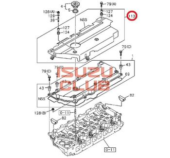 Фотография Накладка клапанной крышки двигателя 4НК1 =Isuzu Original= *8981156760*