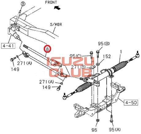 Схема Вал рулевой NLR85 в сборе с карданчиком =Isuzu Original= *8981157120*
