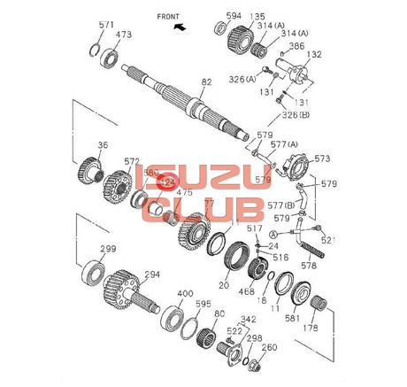 Схема Втулка шестерни 6-й передачи КПП MZW6P FSR90/FSR34 =Isuzu Original= *8981253180*